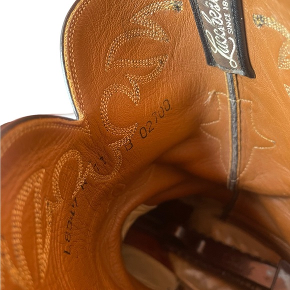 LUCCHESE HANDMADE SMOOTH OSTRICH ROPER COWBOY BOOTS SZ 11 B main image 5